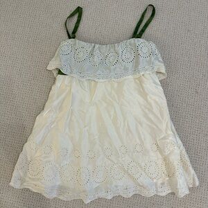 Vintage Silk Eyelet Babydoll Top